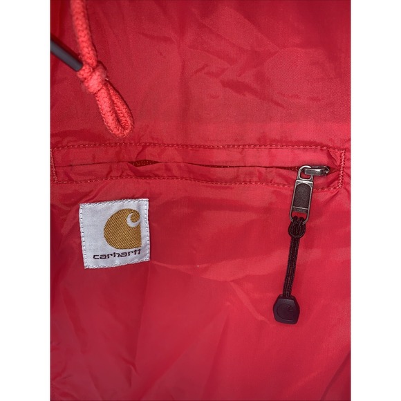 Carhartt Zippered Mesh Lined Hooded Jacket Lightweight Snap Pockets Medium 8/10 - Picture 2 of 10